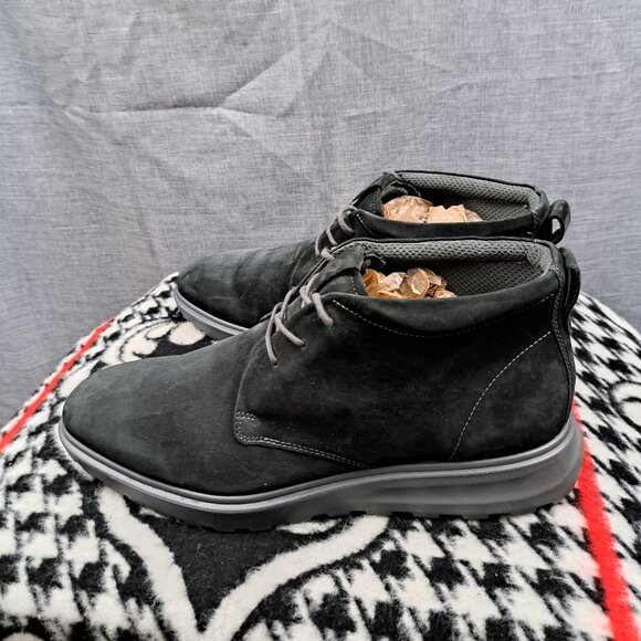 ECCO Boots Men Suede Black Size 12 - 12.5 - Picture 1 of 10